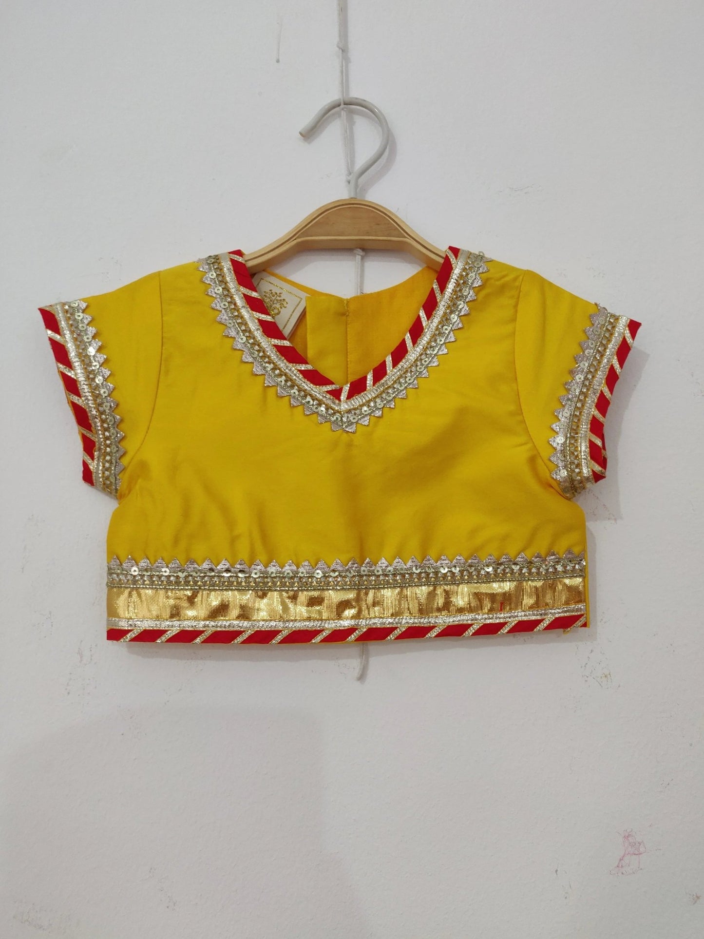 Girls Yellow Silk Top & Bandhani Lehenga Set - BYB PREMIUM
