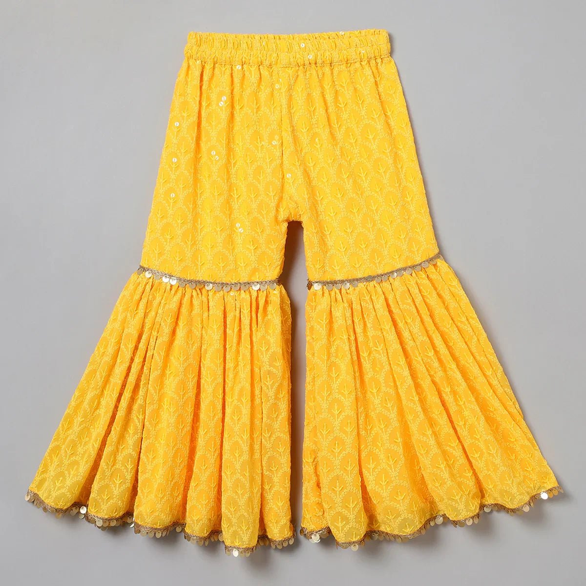 Golden Glow Embroidered Sharara Set - BYB PREMIUM