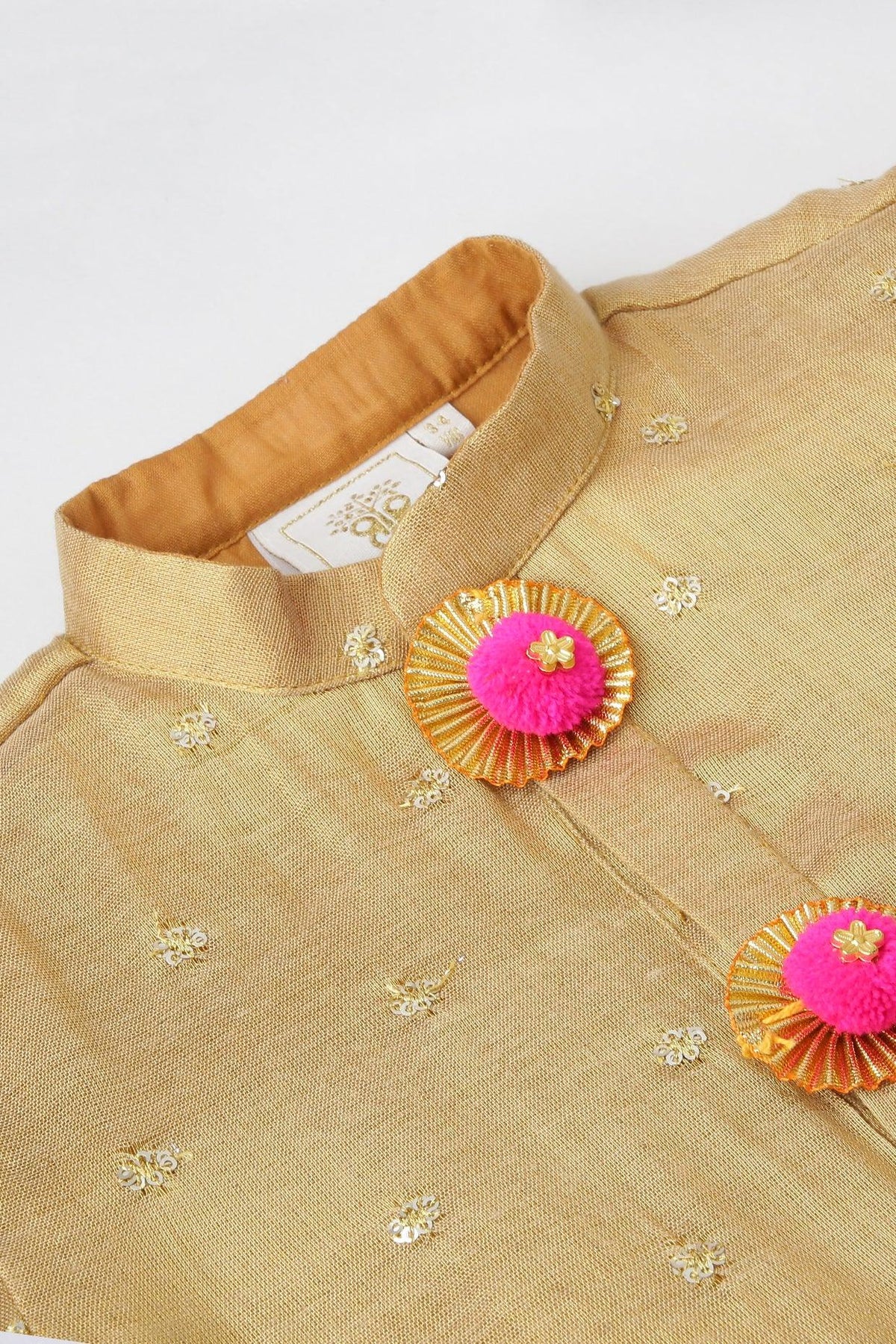 Golden glow mirror work kurta set   byb premium