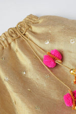 Load image into Gallery viewer, Golden Lehenga Set with Hot Pink Border - BYB PREMIUM

