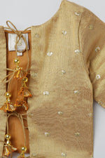 Load image into Gallery viewer, Golden Lehenga Set with Hot Pink Border - BYB PREMIUM
