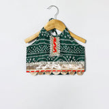Green Cotton Kota Halter Top & Bandhani Skirt Set for Baby Girls