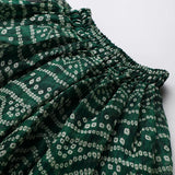 Green Cotton Kota Halter Top & Bandhani Skirt Set for Baby Girls