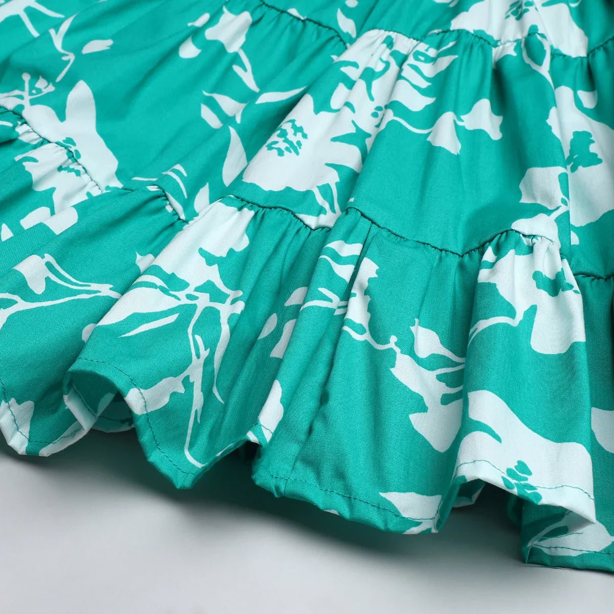 Green Floral Cotton Frock - BYB PREMIUM