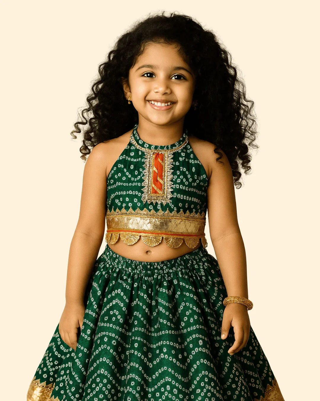 Girls ethnic lehenga set for wedding celebrationspremium