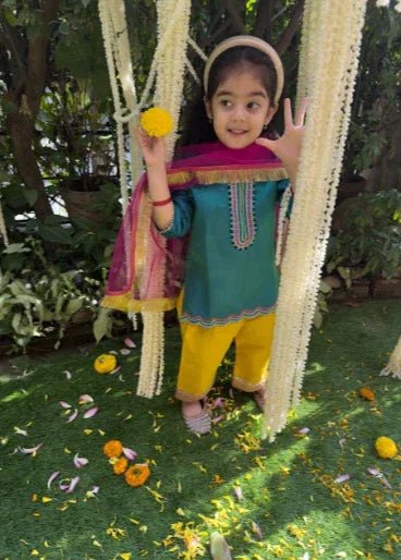 Green satin silk kurti set   byb premium