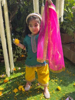 Load image into Gallery viewer, Green Satin Silk Kurti Set - BYB PREMIUM
