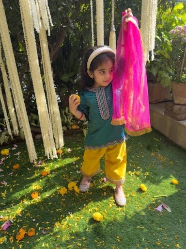 Green Satin Silk Kurti Set - BYB PREMIUM