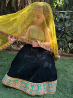 Load image into Gallery viewer, Green Velvet embroidered strap top, skirt set - BYB PREMIUM
