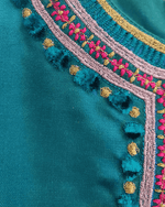 Load image into Gallery viewer, Green &amp; Yellow Satin Silk Kurti Sharara Set for Girls - BYB PREMIUM
