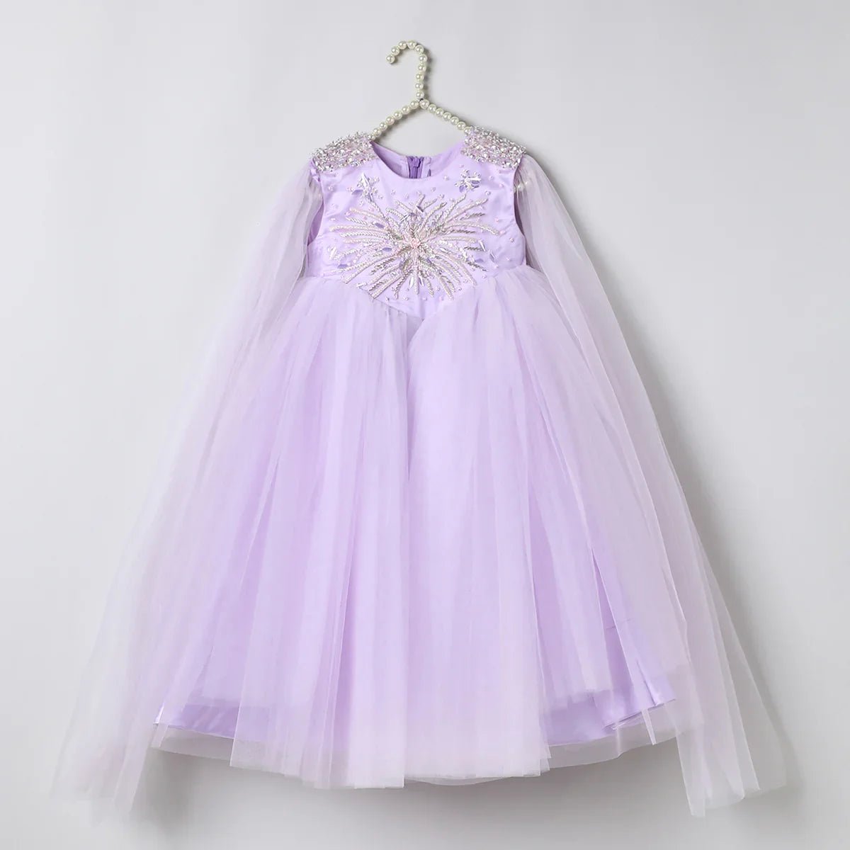 Hand Embroidered Detachable Sleeves Maxi Dress - BYB PREMIUM