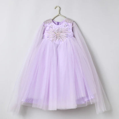 Hand Embroidered Detachable Sleeves Maxi Dress - BYB PREMIUM