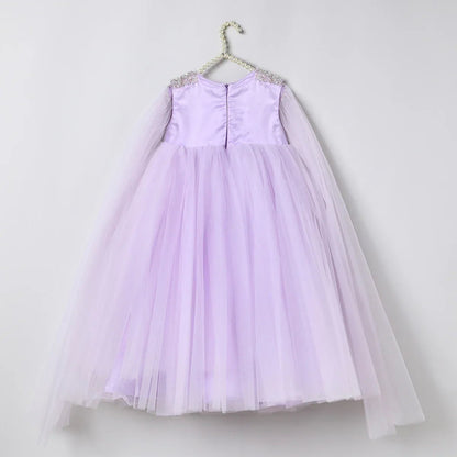 Hand Embroidered Detachable Sleeves Maxi Dress - BYB PREMIUM