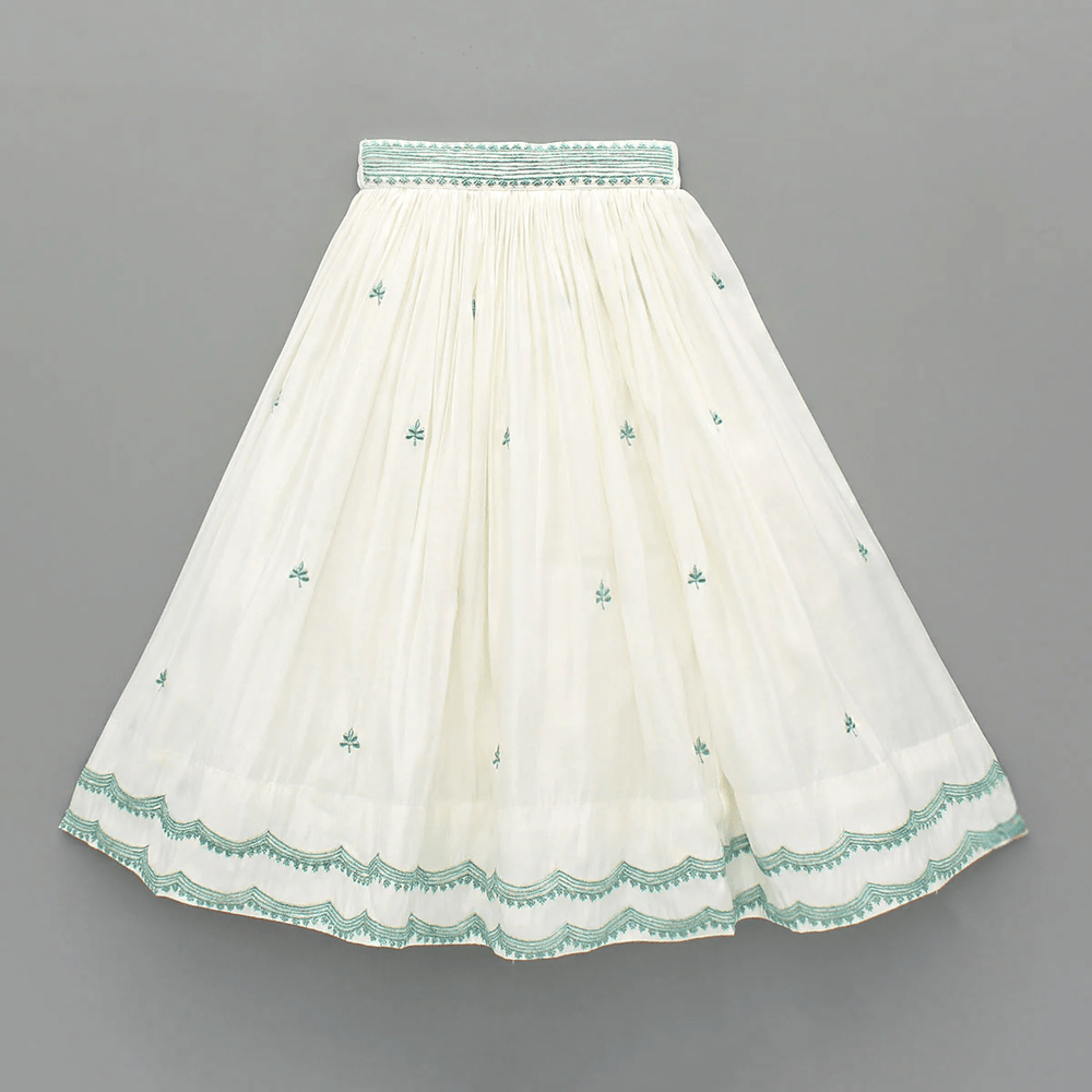 Ivory & Mint Green Lehenga Set for Girls with Dupatta - BYB PREMIUM
