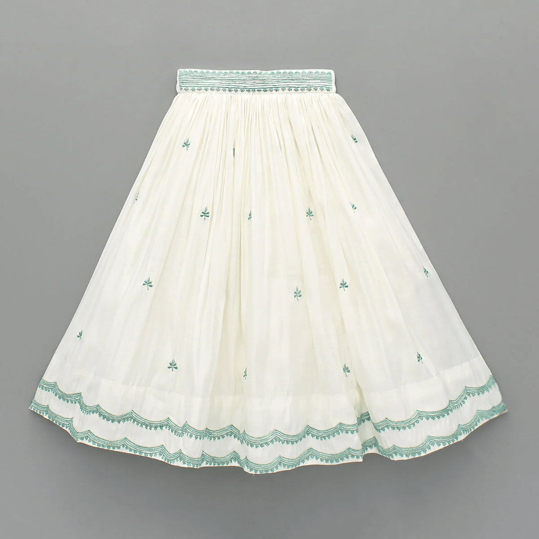 Ivory & Mint Green Lehenga Set for Girls with Dupatta - BYB PREMIUM