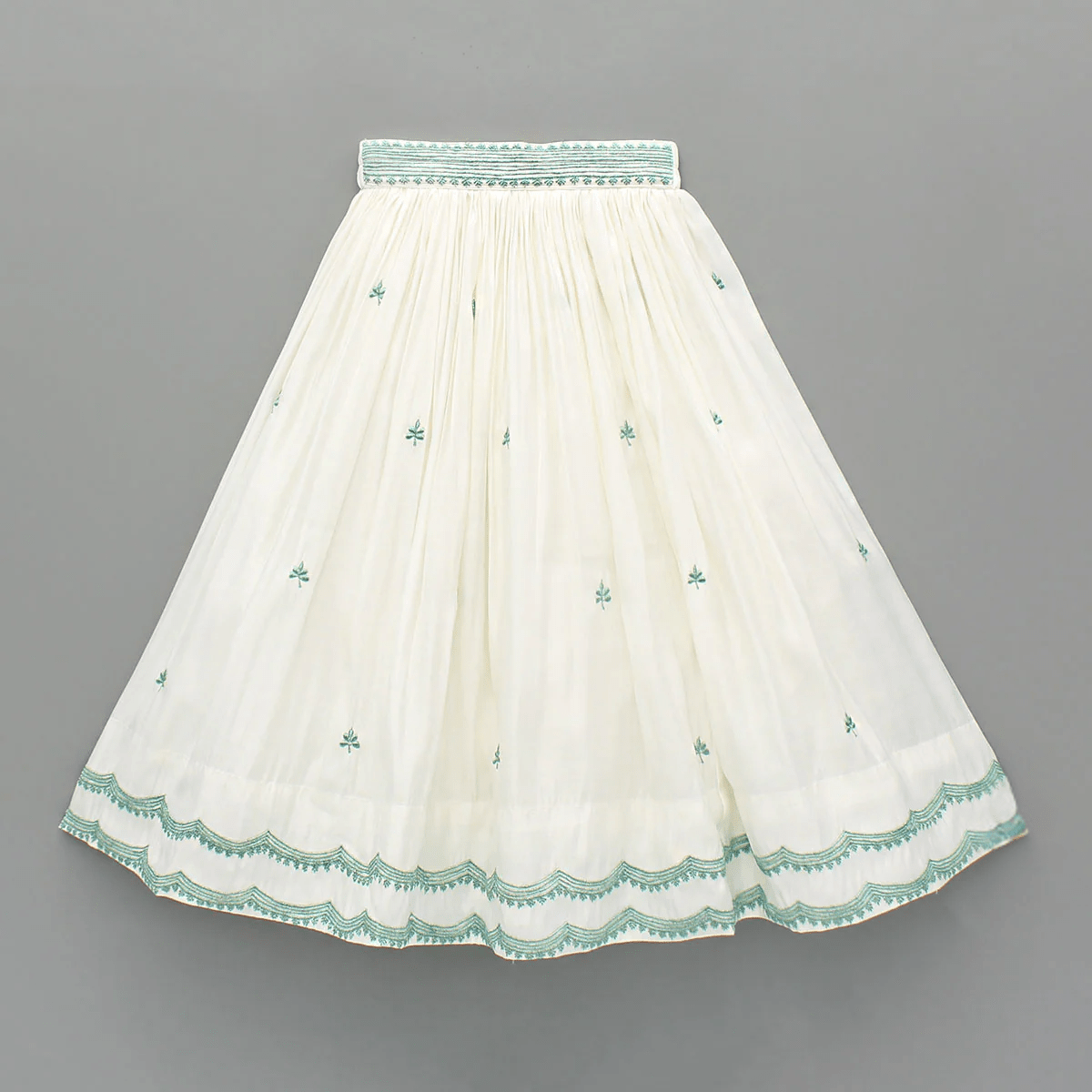 Ivory & mint green lehenga set for girls with dupatta   byb premium