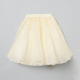 Ivory Organza Skirt Set for Girls with Multicolour Hand Embroidered Blouse - BYB PREMIUM