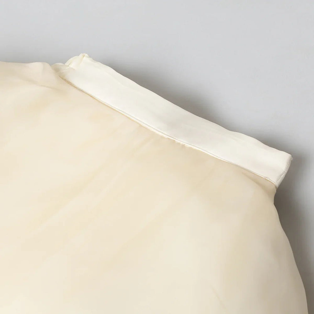 Ivory Organza Skirt Set for Girls with Multicolour Hand Embroidered Blouse - BYB PREMIUM