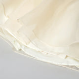 Ivory Organza Skirt Set for Girls with Multicolour Hand Embroidered Blouse - BYB PREMIUM