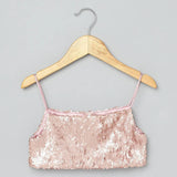Ivory Silk Girls Crop Jacket & Culottes Set with Embroidery and Sequins - BYB PREMIUM