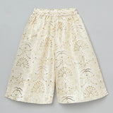 Ivory Silk Girls Crop Jacket & Culottes Set with Embroidery and Sequins - BYB PREMIUM