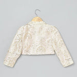 Load image into Gallery viewer, Ivory Silk Girls Crop Jacket &amp; Culottes Set with Embroidery and Sequins - BYB PREMIUM
