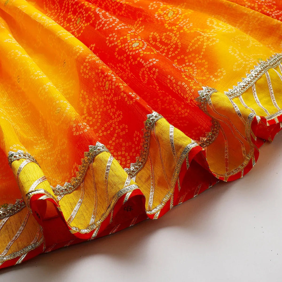 Kota doria gota embellished strapy top skirt and dupatte set - BYB PREMIUM