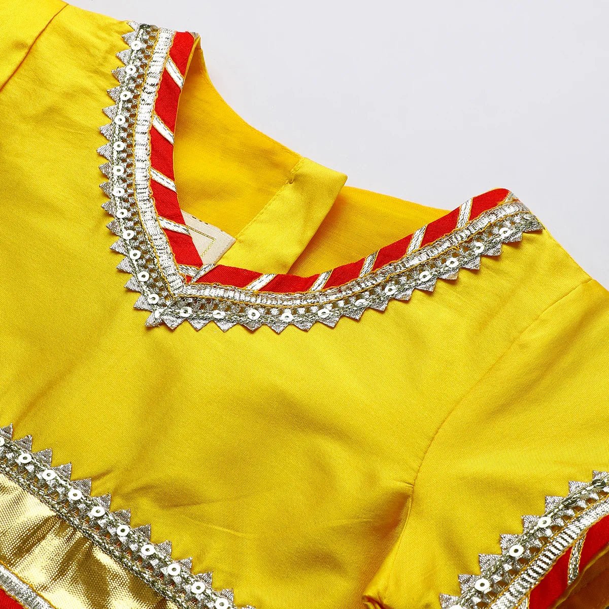 Kota doria gota embellished strapy top skirt and dupatte set   byb premium