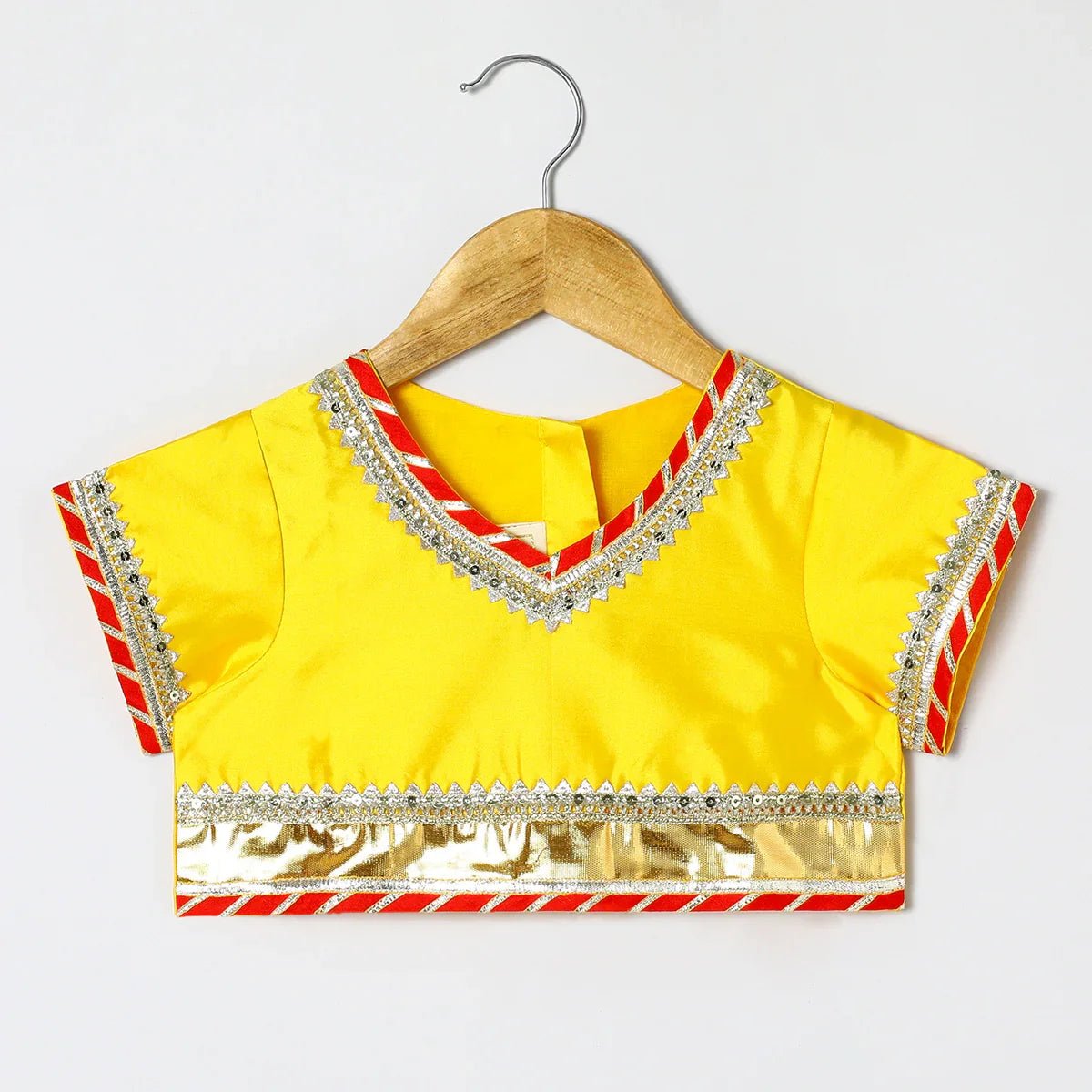 Kota doria gota embellished strapy top skirt and dupatte set   byb premium