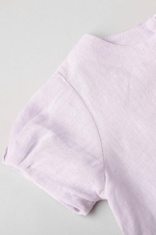 Lavender Breeze Linen Dress for Girls - BYB PREMIUM