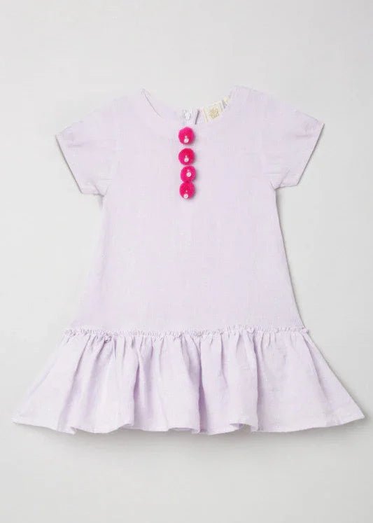 Lavender Breeze Linen Dress for Girls - BYB PREMIUM
