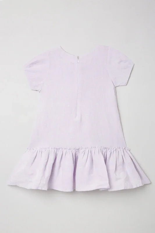Lavender breeze linen dress for girls   byb premium