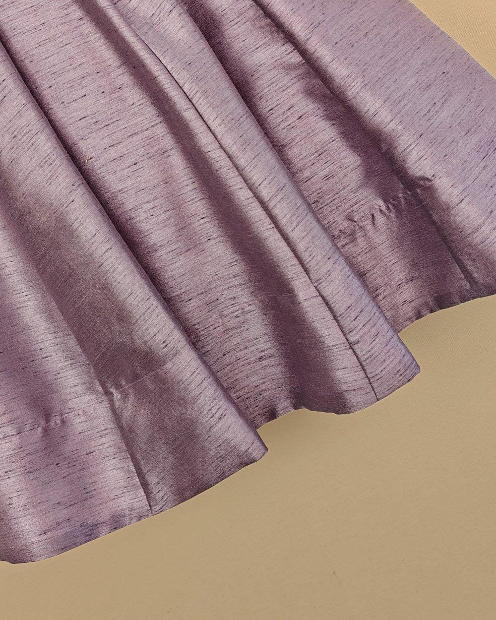 Lavender Raw Dupion Silk Girls Dress with Chanderi Top & Pearl Embroidery - BYB PREMIUM