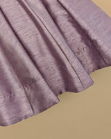 Lavender Raw Dupion Silk Girls Dress with Chanderi Top & Pearl Embroidery - BYB PREMIUM