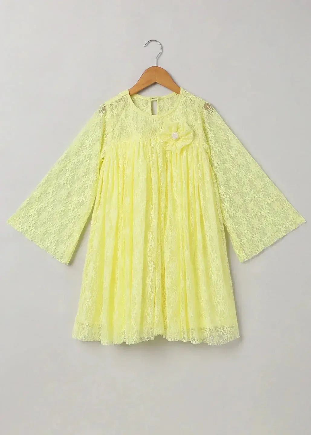 Lemon Yellow Lace Dress - BYB PREMIUM