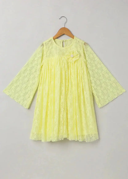 Lemon Yellow Lace Dress - BYB PREMIUM