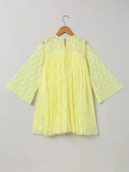 Lemon Yellow Lace Dress - BYB PREMIUM