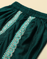 Lime Yellow Banarasi Silk Kurti Dhoti Set for Girls - BYB PREMIUM