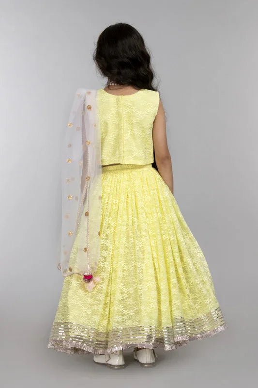 Lime Yellow Lace Lehenga Set - BYB PREMIUM
