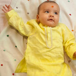 Load image into Gallery viewer, Lime yellow pure linen short kurt’s pajama set - BYB PREMIUM
