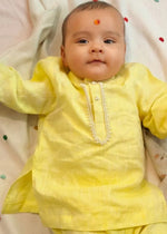 Load image into Gallery viewer, Lime yellow pure linen short kurt’s pajama set - BYB PREMIUM
