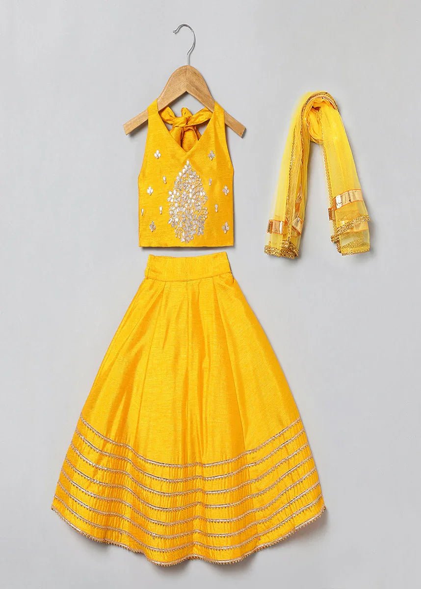 Marigold mirror gota lehenga set   byb premium