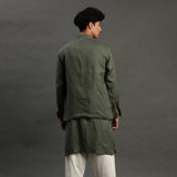 Men Olive Green Kurta Jacket Set – Festive & Wedding Wear - BYB PREMIUM