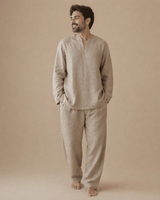 Men's Beige Linen Co-ord Set – Premium Relaxed Fit Linen Outfit for Men