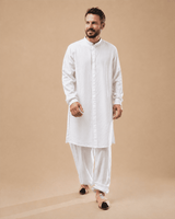 Men‚Äôs White Linen Kurta Pajama Set ‚Äì Classic Summer Ethnic Wear - BYB PREMIUM