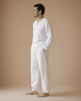 Men's Off-White Linen Co-ord Set – Premium Linen Outfit for Men