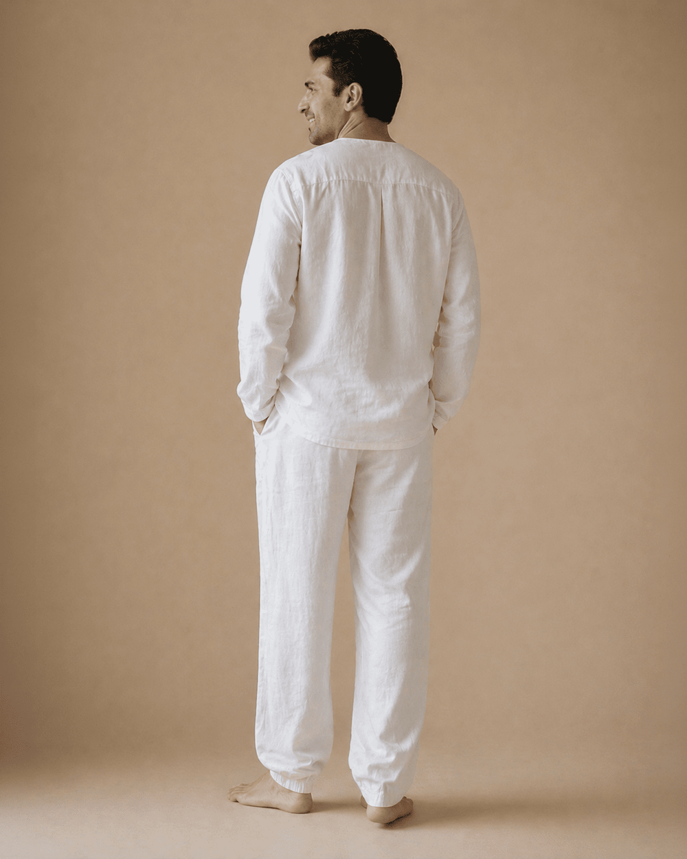 Men's Off-White Linen Co-ord Set – Premium Linen Outfit for Men