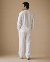 Men's Off-White Linen Co-ord Set – Premium Linen Outfit for Men