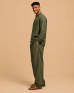 Load image into Gallery viewer, Men’s Olive Linen Lounge Set – Premium Co-Ord Outfit - BYB PREMIUM

