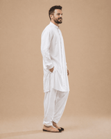 Men’s White Linen Kurta Pajama Set – Classic Summer Ethnic Wear - BYB PREMIUM